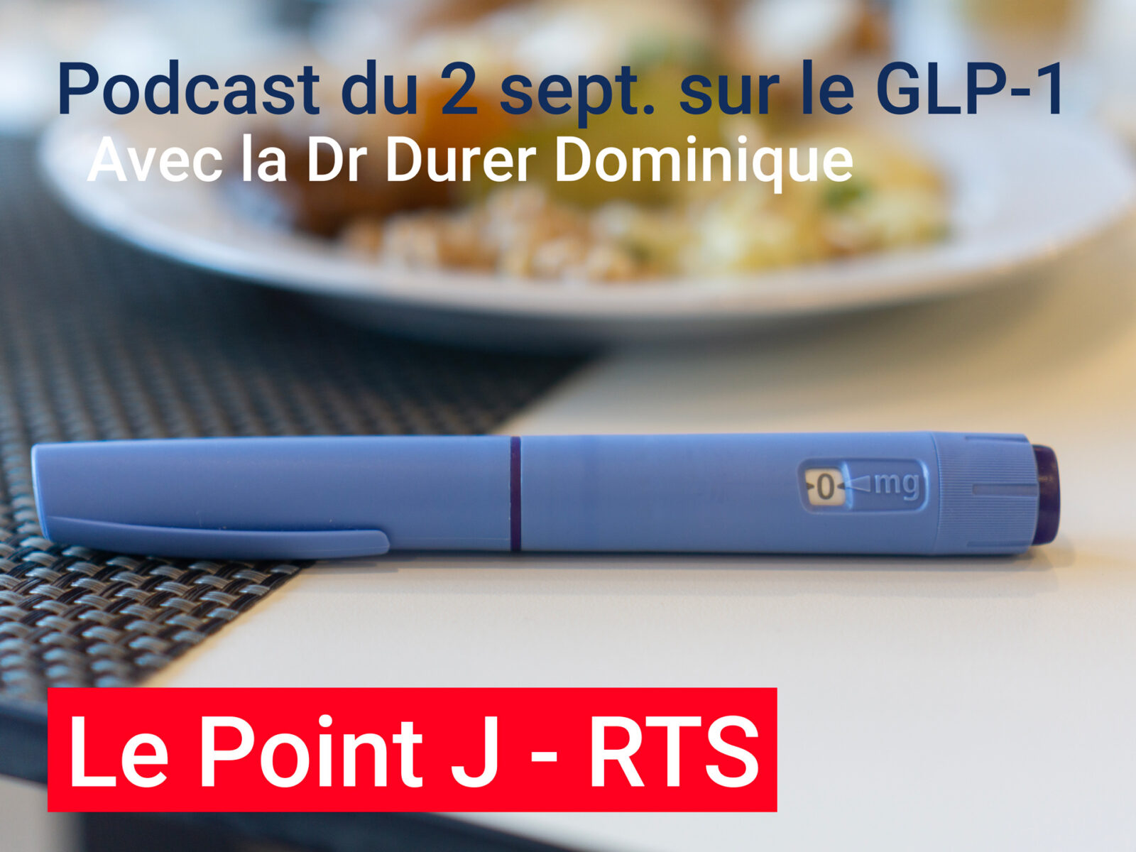 Stylo glp 1 avec assiette de nourriture